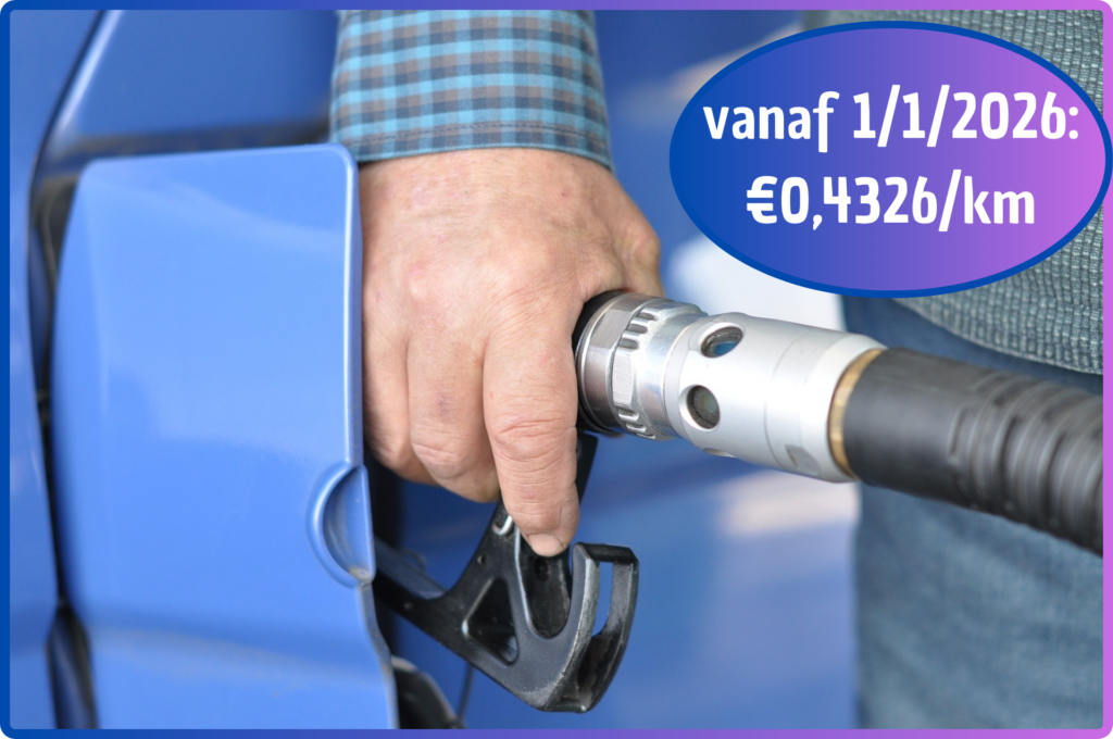Er geldt vanaf 1 januari 2026 een nieuwe kilometervergoeding van €0,4326.